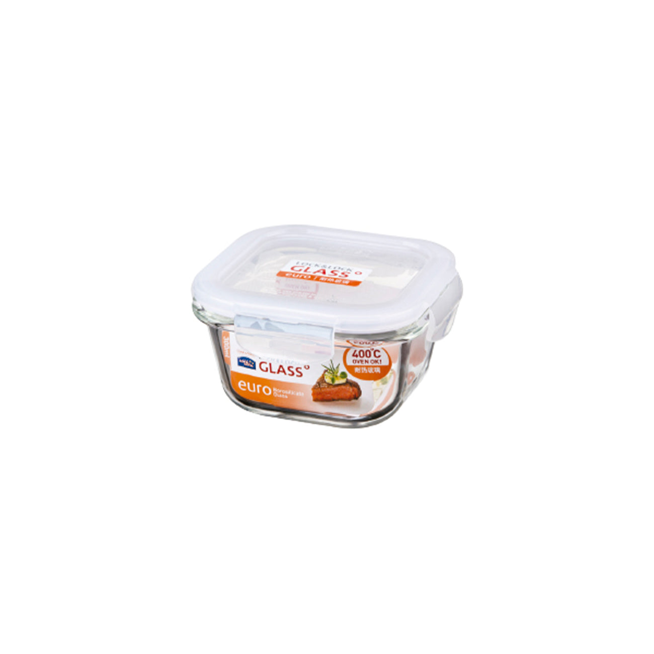 Envase Hermético Vidrio 300 ml Boroseal Euro Cuadrado