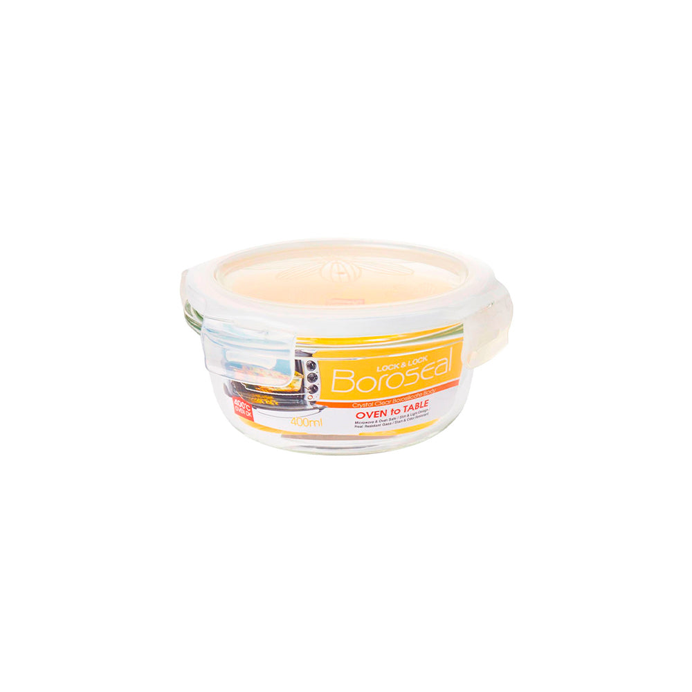 Envase Hermético Vidrio 400 ml Boroseal III Redondo