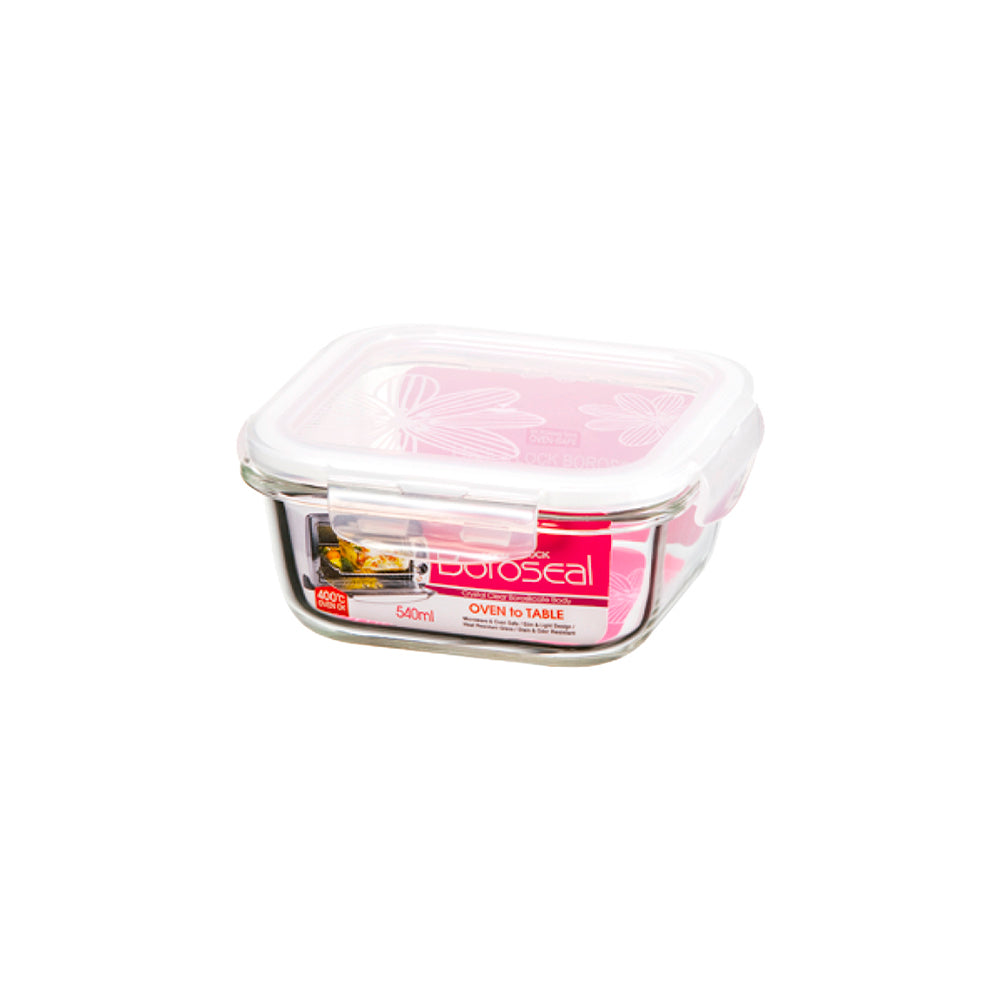 Envase Hermético Vidrio 630 ml Ovenglass Euro Rectangular Tapa Ventilada