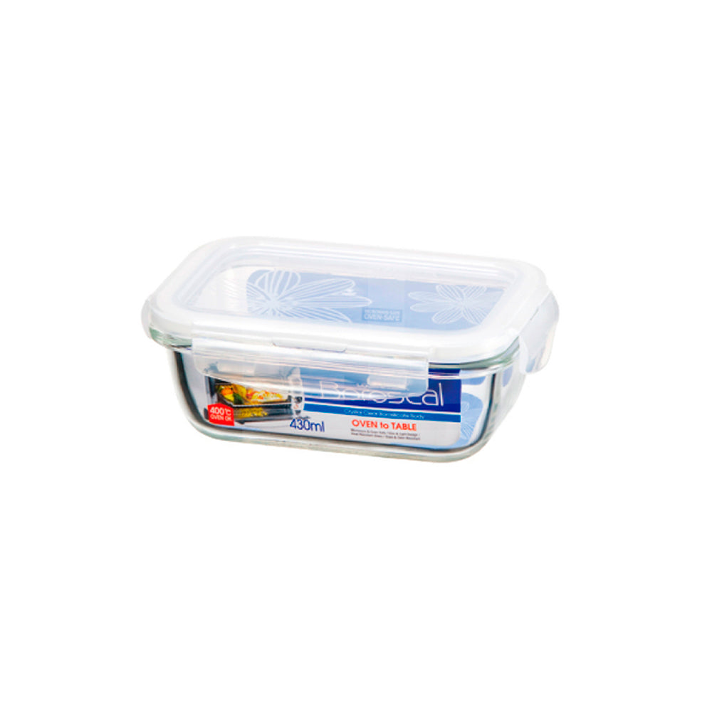 Envase Hermético Vidrio 430 ml Boroseal III Rectangular