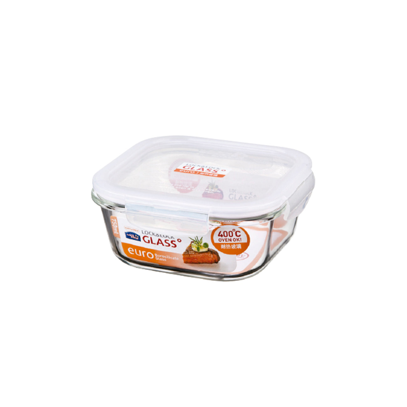 Envase Hermético Vidrio 750 ml Boroseal Euro Cuadrado