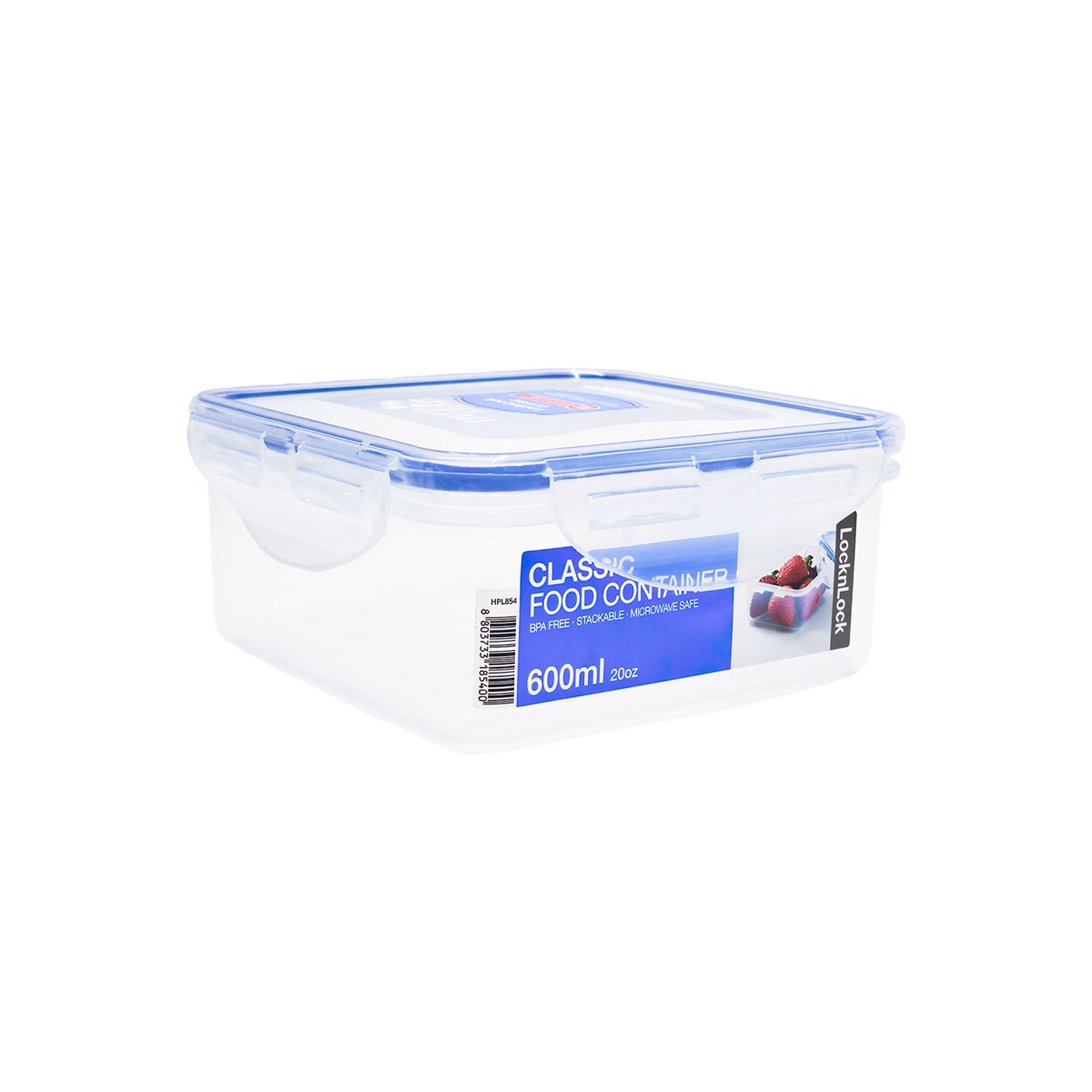 Envase Hermético Cuadrado 600 ml