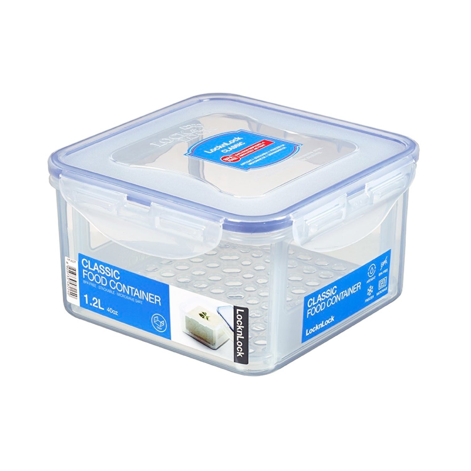 Envase Hermético Cuadrado 1.2 L con Rejilla