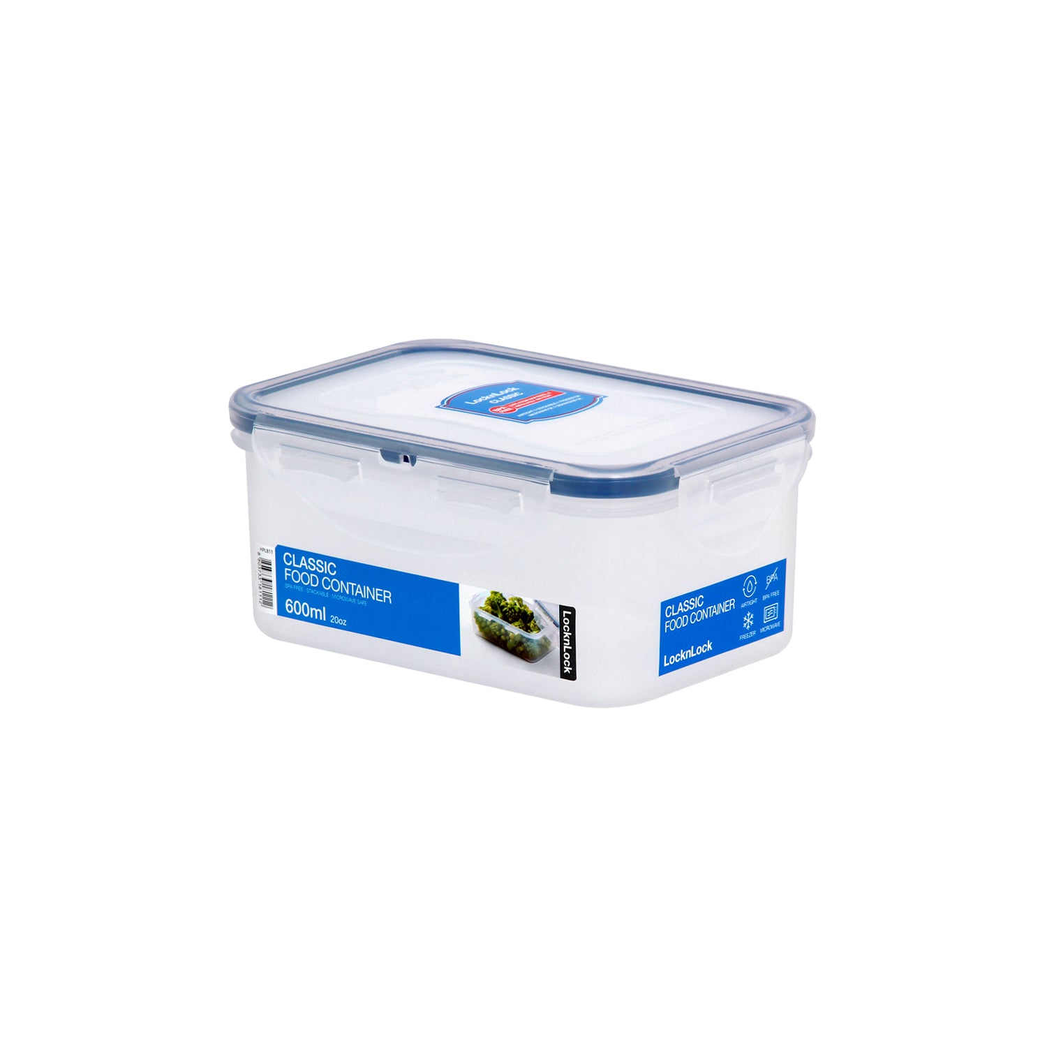 Envase Hermético Rectangular 600 ml Classic