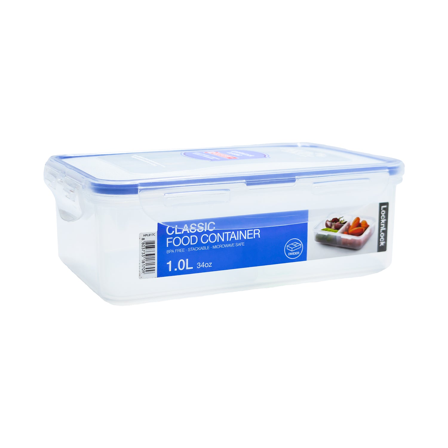 Envase Hermético Rectangular 1 L con División Classic