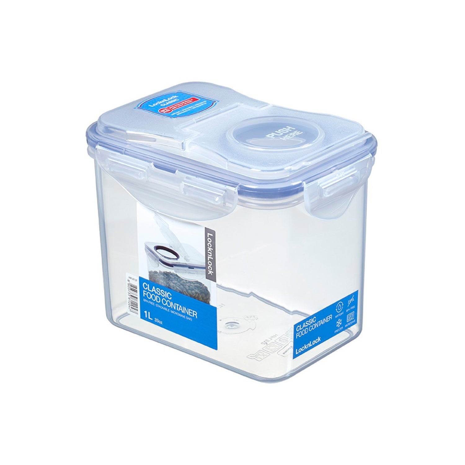 Envase Hermético Rectangular 1 L Tapa Flip