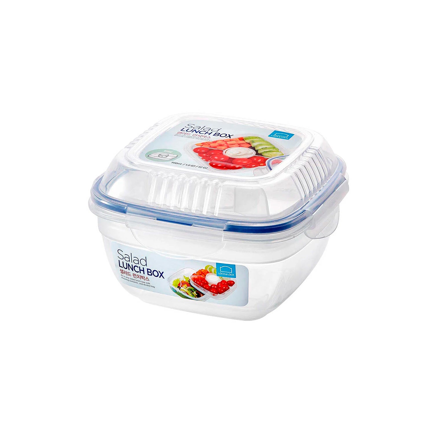 Envase Hermético Salad Bowl Cuadrado 950 ml